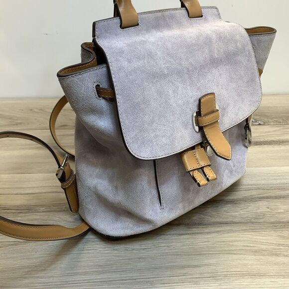 Unique Michael Kors Suede Heavy Women’s Backpack Light Gray Flap Fold